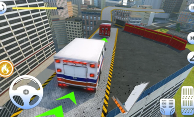 不可能特技救护车房顶上跳下游戏